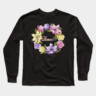 Blessed - Magnolia Flowers Long Sleeve T-Shirt